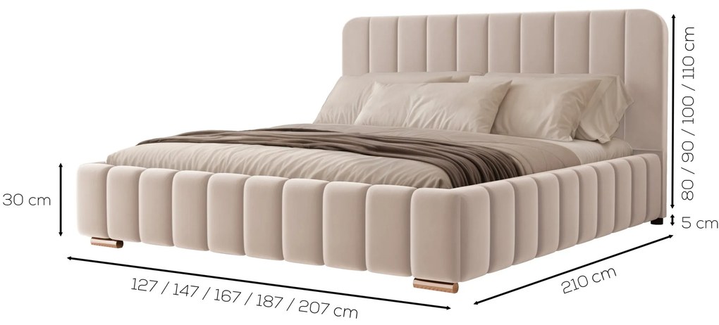 Łóżko sypialniane STORMI SLIM - 160x200