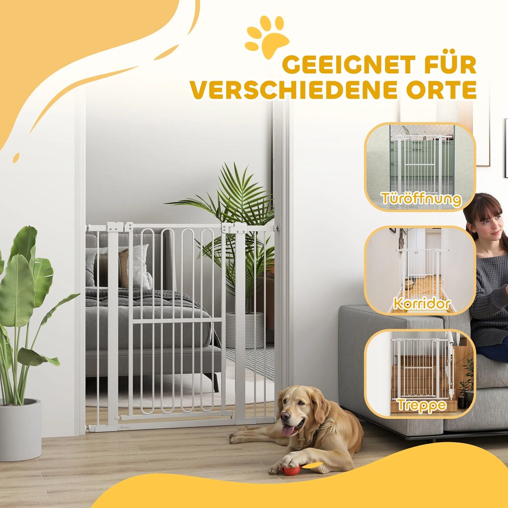 PawHut Bramka ochronna dla psów, 76-104 cm, bez wiercenia, bramka schodowa