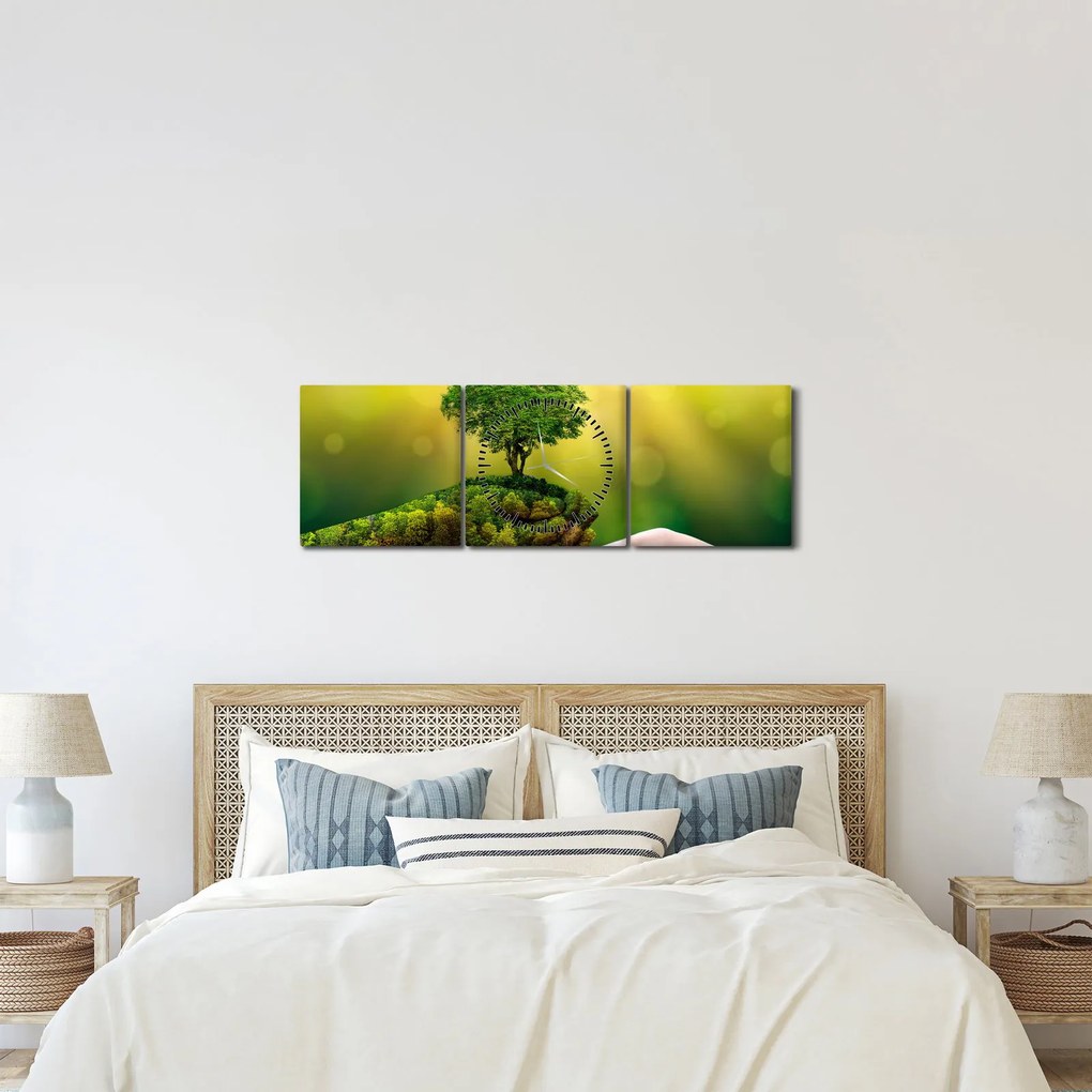 Obraz - Matka ziemia (z zegarem) (90x30 cm)