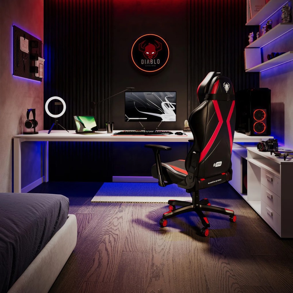 Fotel dla graczy Diablo X-Horn 2.0 King Size czarno-czerwony