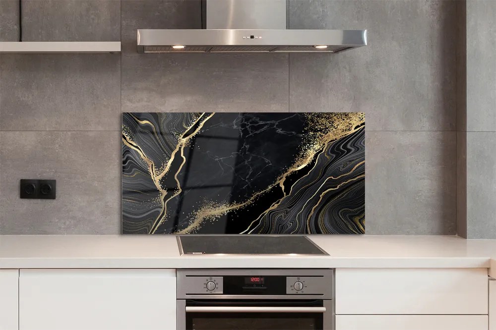 Szkło do Kuchni na Ścianę Artystyczna Głębia Marmuru