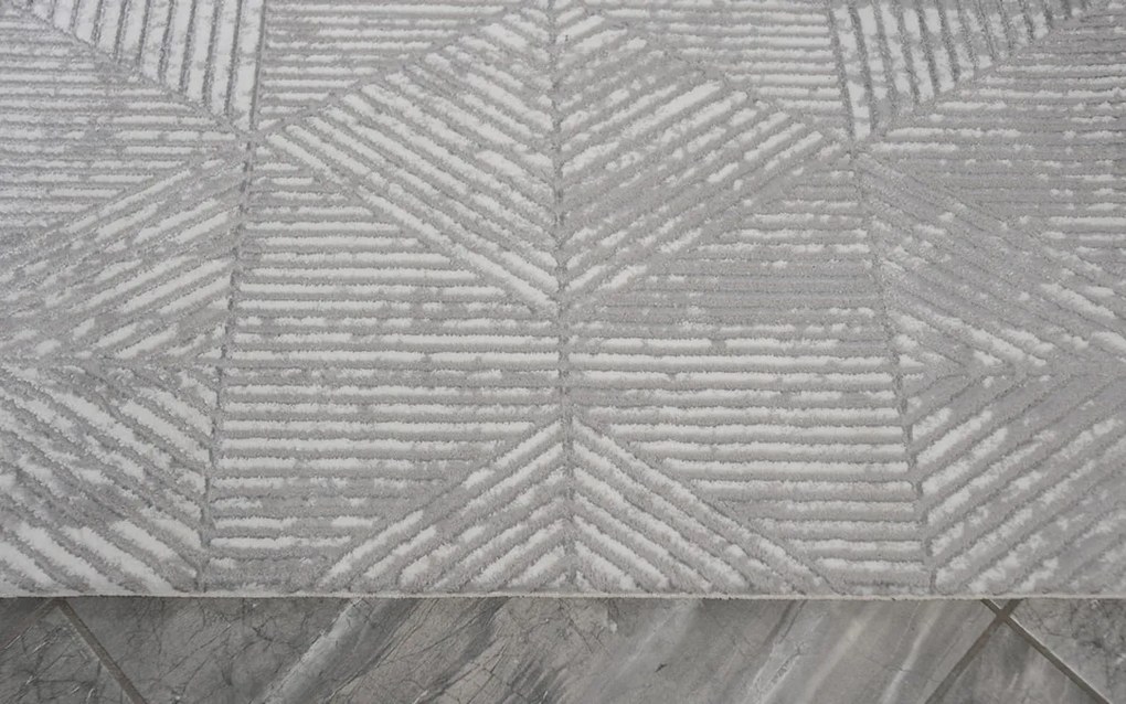 Dywan nowoczesny 3D Anett trójkąty szary 160 cm x 230 cm