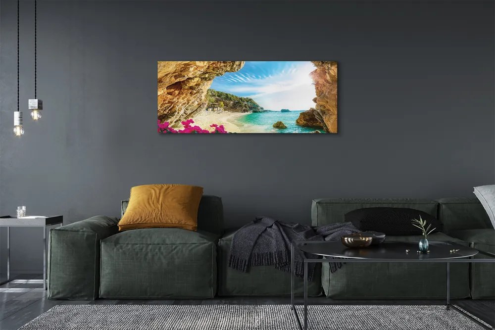 Zdjęcie na płótnie Klify i Kwiaty na Wybrzeżu