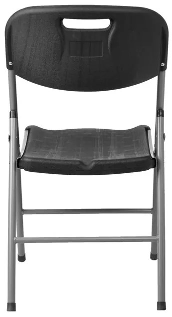 Krzesło cateringowe bankietowe do ogrodu składane z tworzywa sztucznego kolor czarny