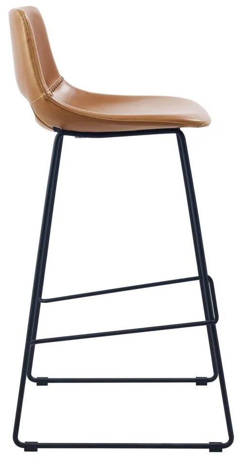 Koniakowy hoker z imitacji skóry (wysokość siedziska 76 cm) Zahara – Kave Home