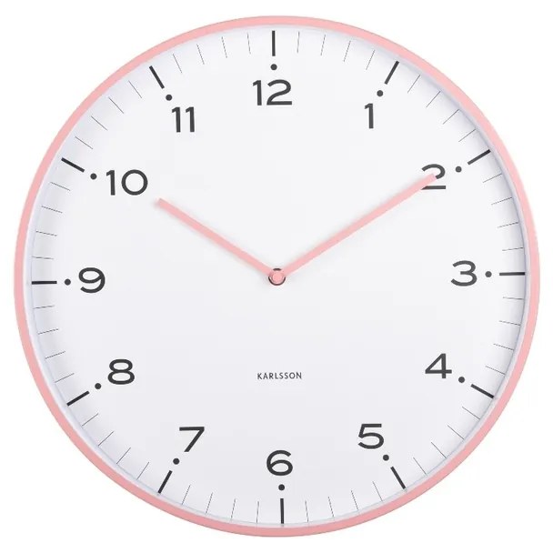 Karlsson 6011PI designerski zegar ścienny różowy,średnica 40 cm