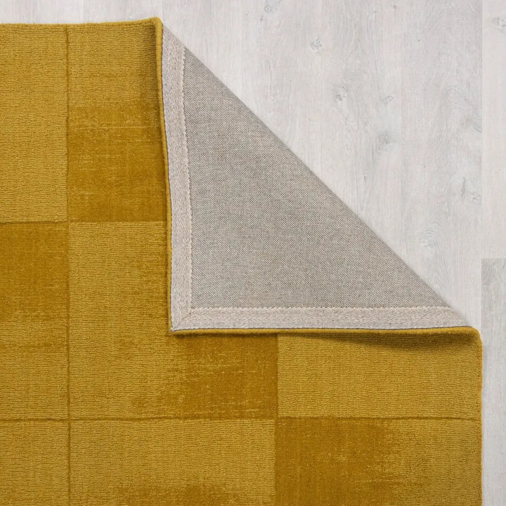 Wełniany dywan tkany ręcznie w kolorze ochry 200x290 cm Demi Check Ombre – Flair Rugs