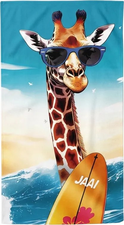 Szybkoschnący ręcznik plażowy XXL GIRAFO kolorowy 150 x 210 cm, 100% mikrofibra