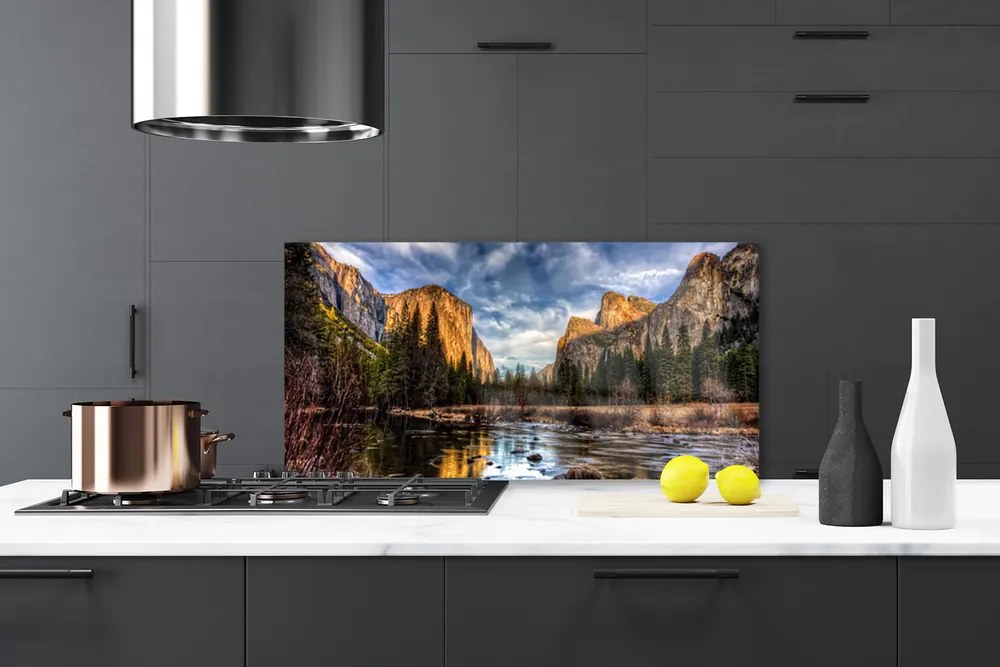 Panel Szklany do Kuchni Harmonijny Krajobraz Górski