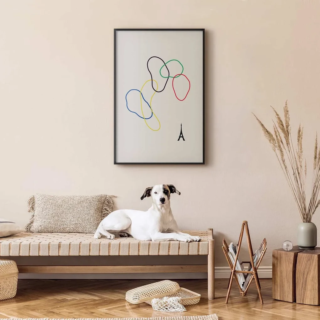Plakat Kolorowe koła 60x90 cm z ramą czarną bez marginesu ARTGEIST B