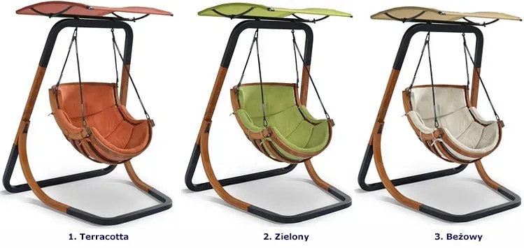 Ogrodowy fotel wiszący terracotta - Oreso 3X