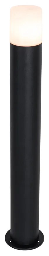 Stojąca lampa zewnętrzna czarna z opalowym kloszem 70 cm - Odense