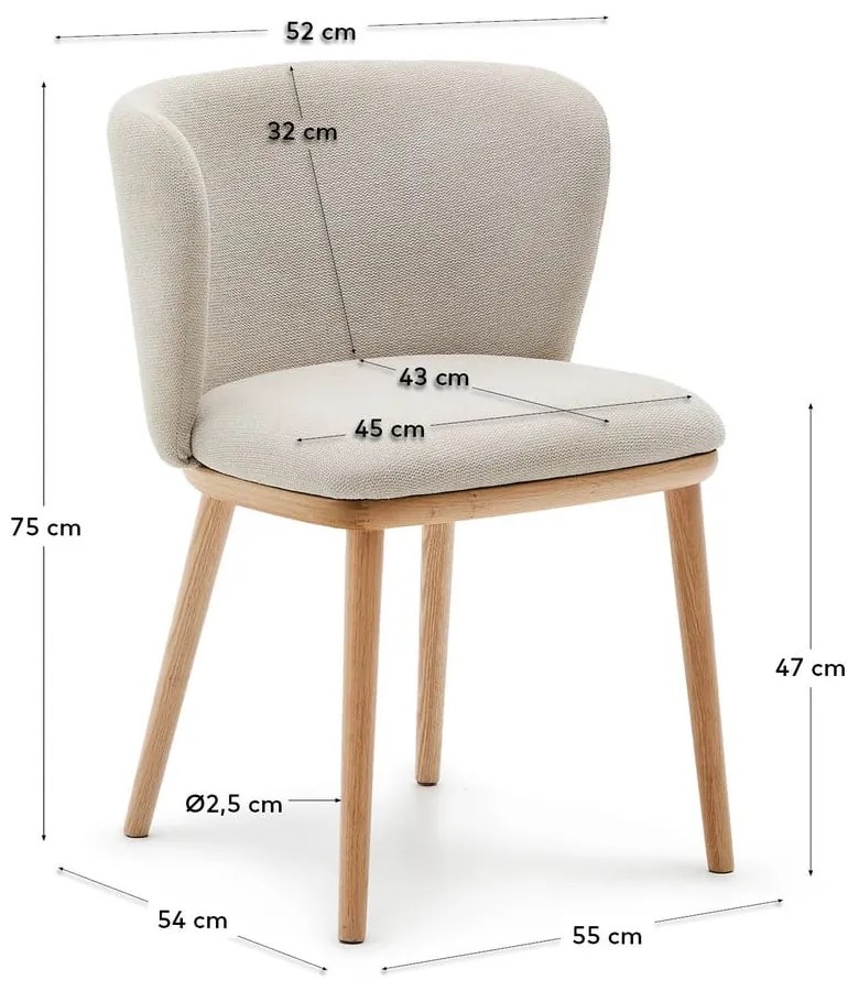 Beżowy tapicerowany fotel jadalniany Ciselia – Kave Home
