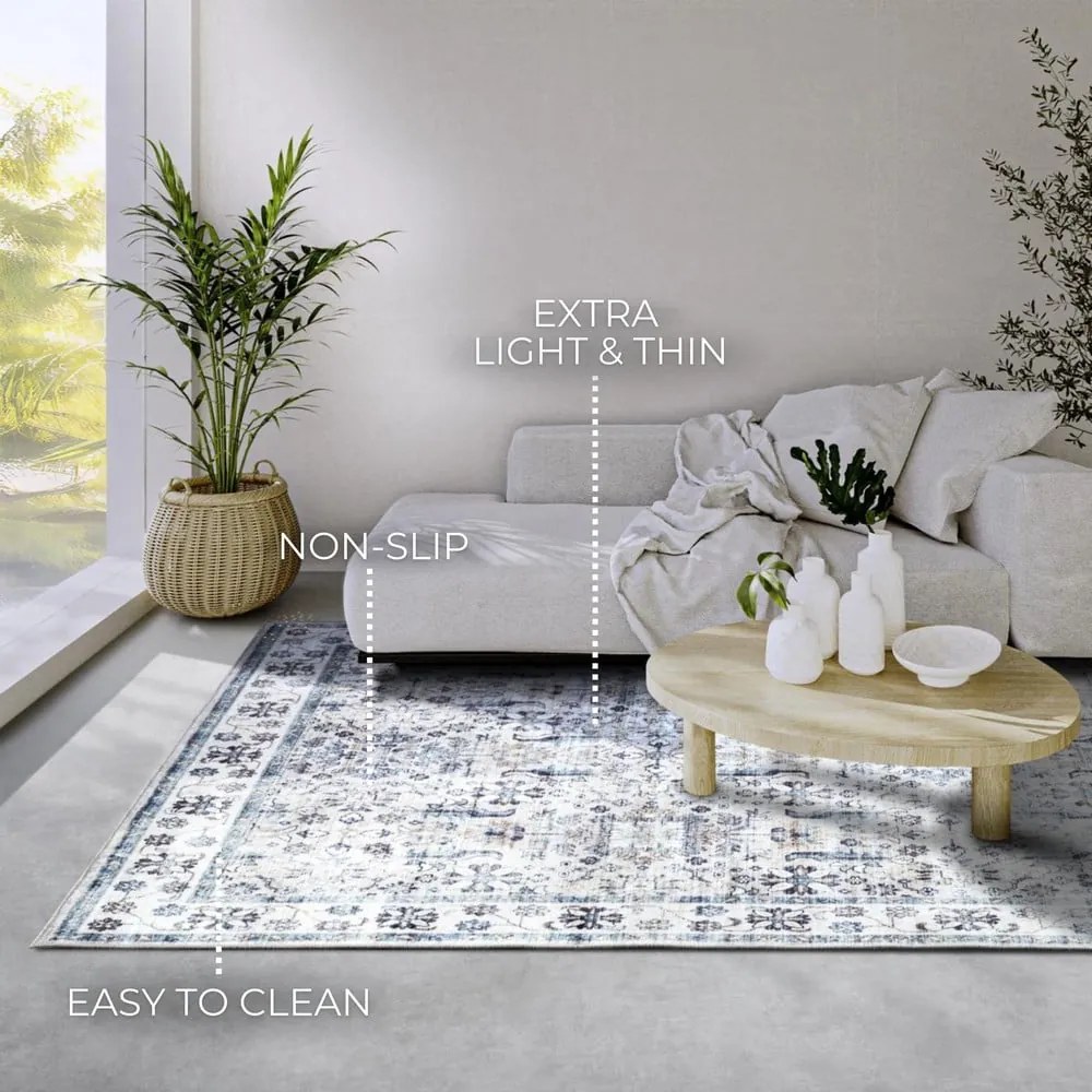 Jasnoniebieski dywan 120x160 cm Saveh Cream Blue – Elle Decoration