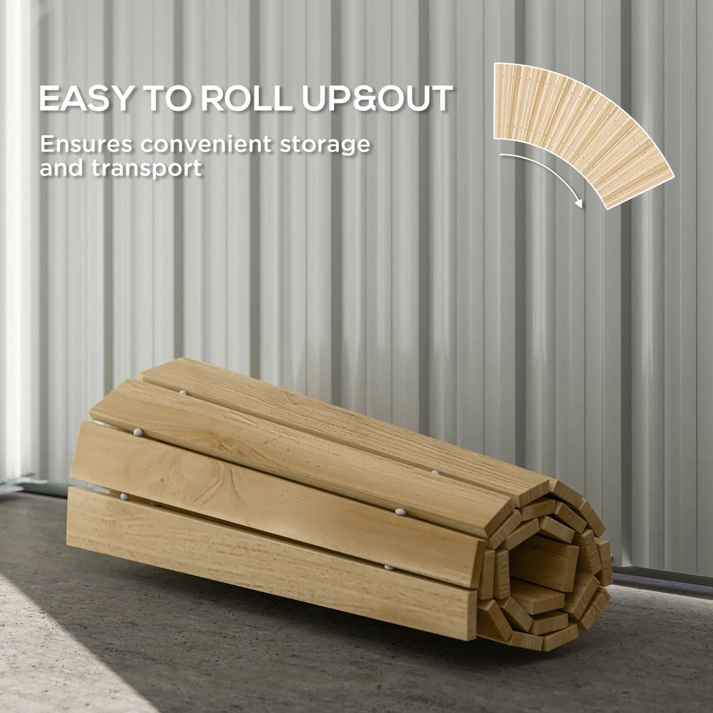 Outsunny Rolka Chodnikowa Ścieżka Ogrodowa, odporna na warunki atmosferyczne, drewno świerkowe, 120 x 47 x 1 cm, Natur