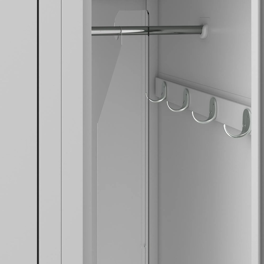 Szafka pracownicza metalowa dwukomorowa szara: KACPER II, 600 x 1800 x 500 mm