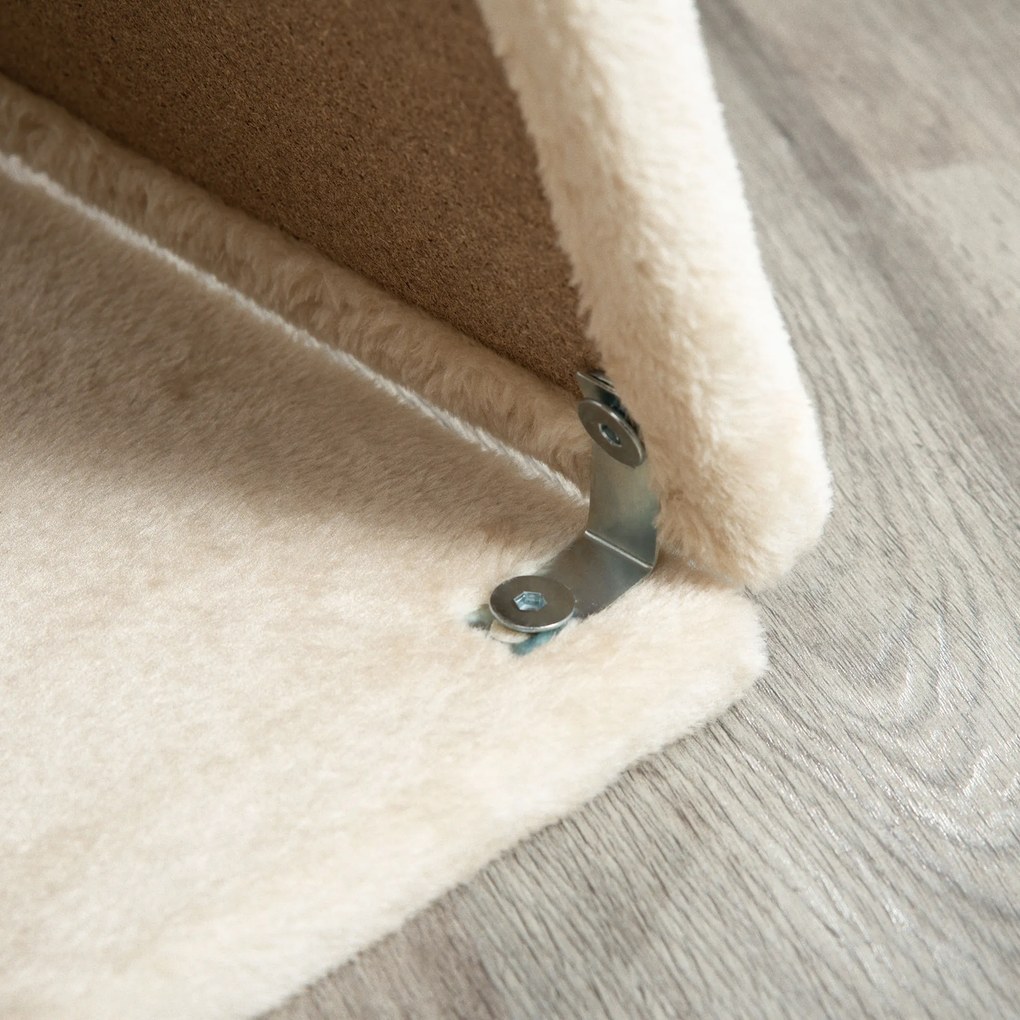 PawHut Drapak dla Kotów z Zabawką i Legowiskiem Kremowy i Naturalny 60x30x76cm Idealne Miejsce do Zabawy i Odpoczynku | Aosom PL