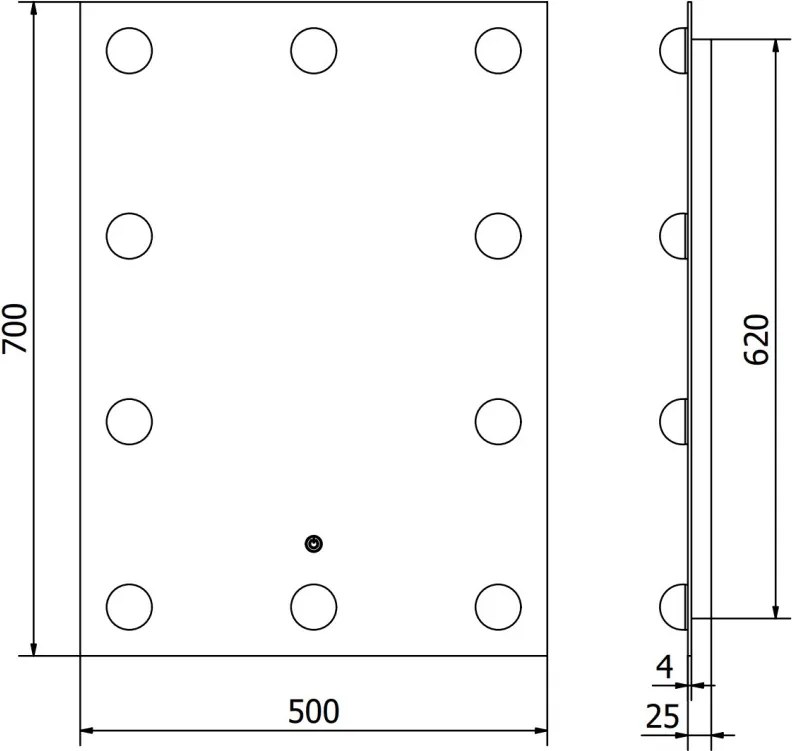 Mexen Dona lustro łazienkowe podświetlane 50 x 70 cm, LED 6000K, antypara - 9818-050-070-611-00