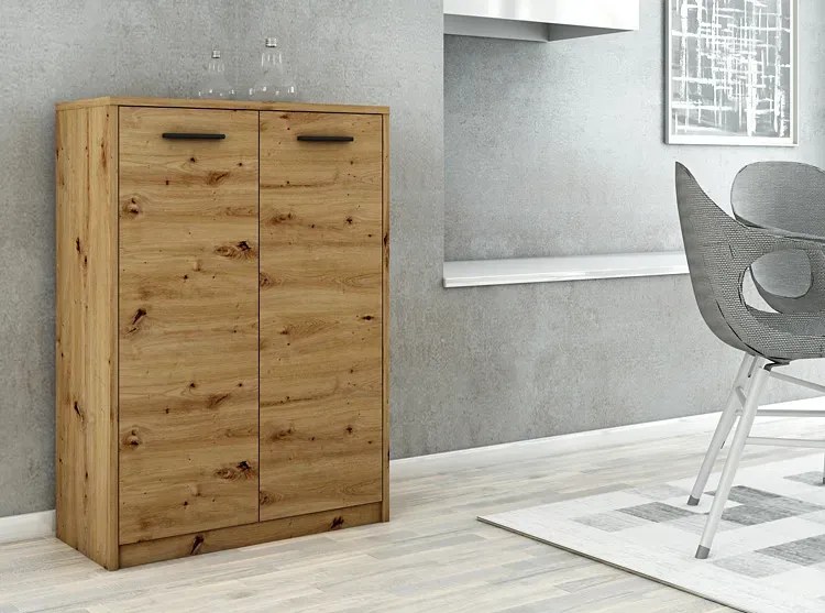 Klasyczna komoda z drzwiczkami dąb artisan E9-N04