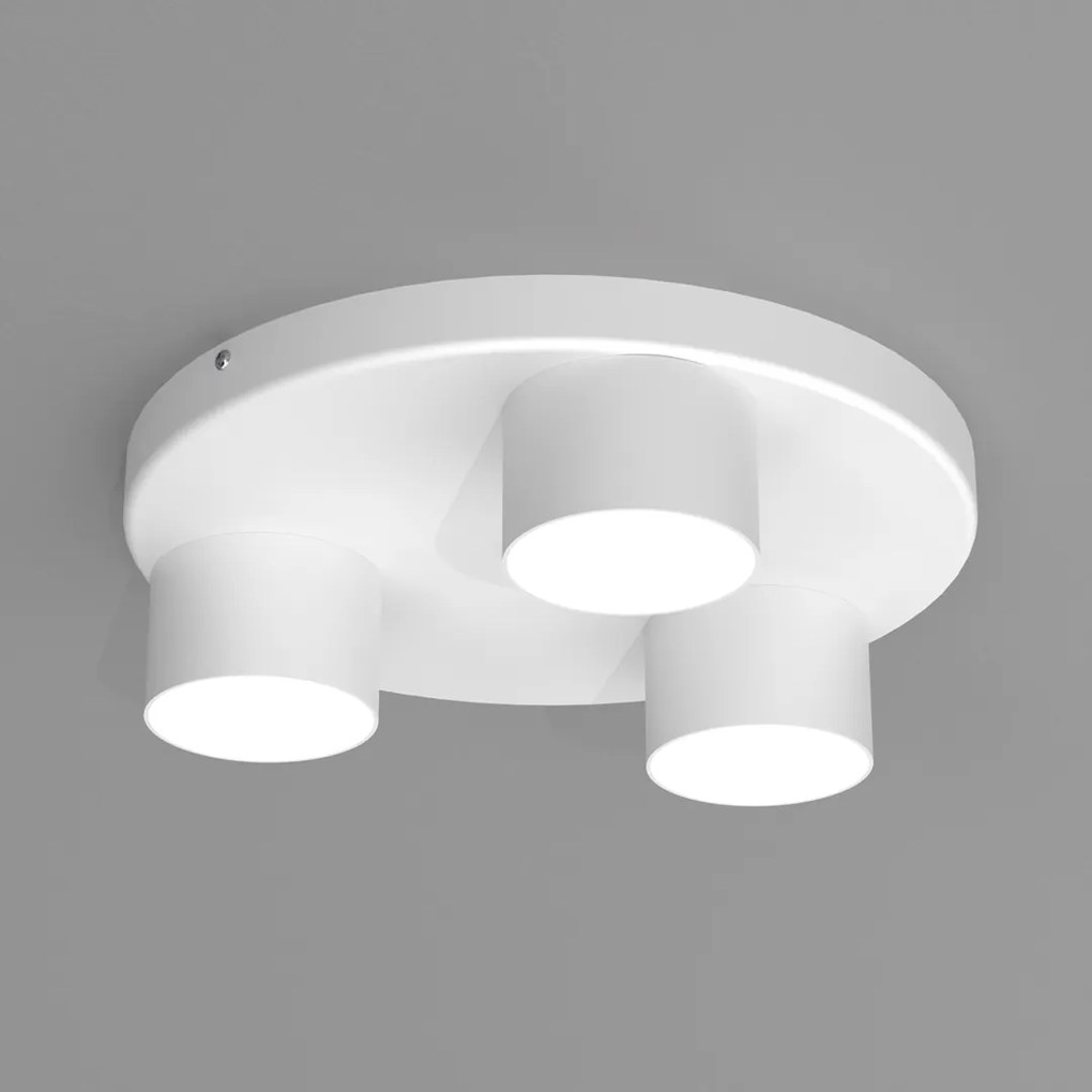 Lampa sufitowa, potrójna, biała DIXIE White 3xGX53, na kole