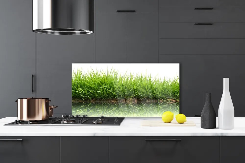 Szkło do Kuchni na Ścianę Świeżość Trawy Nad Wodą