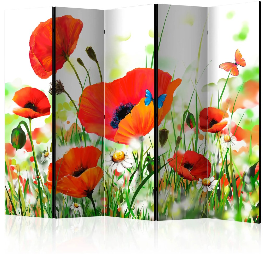 Parawan dwustronny Kwiaty 225x172 cm 5-częściowy wielokolorowy ARTGEIST B