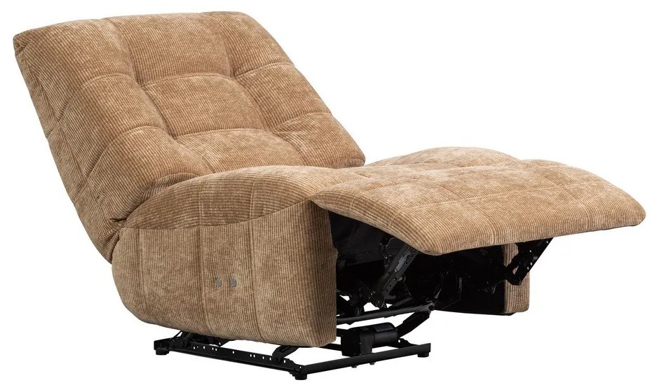 Jasnobrązowy częściowo rozkładany sztruksowy fotel wypoczynkowy Hein – WOOOD