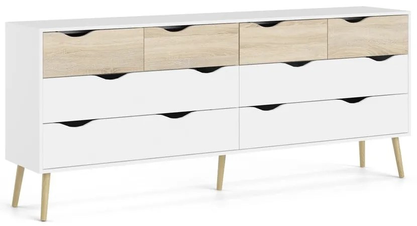 Biała komoda Tvilum Oslo, 196 x 82 cm