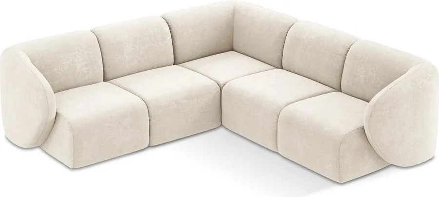 Beżowy narożnik z tkaniny szenilowej Lani – Makamii