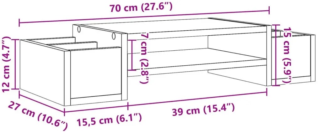 Biała podstawka pod monitor na biurko F7-P40