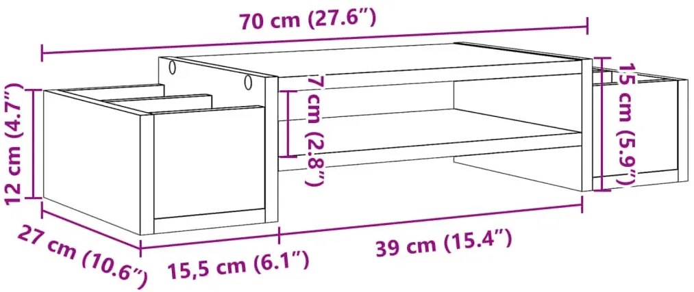 Biała podstawka pod monitor na biurko Lacar 15X