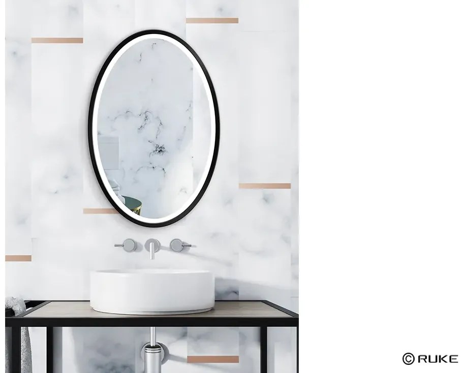 Lustro łazienkowe OVAL 50x70 z oświetleniem LED EXCLUSIVE MIRADO