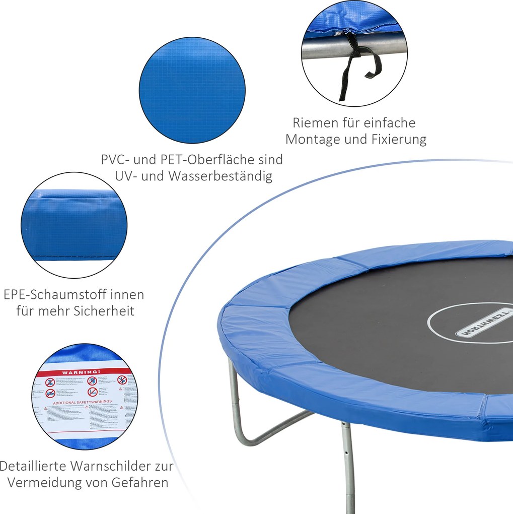 Outsunny Osłona na Sprężyny do Trampoliny 244cm Akcesoria Bezpieczeństwa Kolor Niebieski | Aosom PL