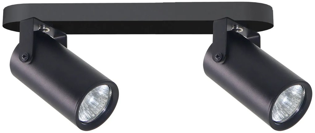 Czarna lampa sufitowa dwupunktowa loft na listwie - Z071-Santino
