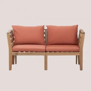 Filips 2-częściowa Modułowa Sofa Ogrodowa Z Podłokietnikami Z Drewna Akacjowego Terracota - Sklum