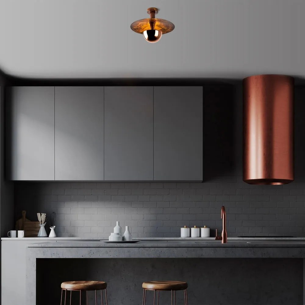 Lampa sufitowa w kolorze miedzi z metalowym kloszem ø 38 cm Kurt – Opviq lights