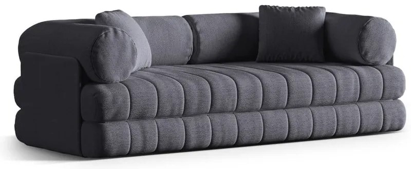 Ciemnoszara rozkładana sofa z materiału bouclé 206 cm Kemi – Cosmopolitan Design
