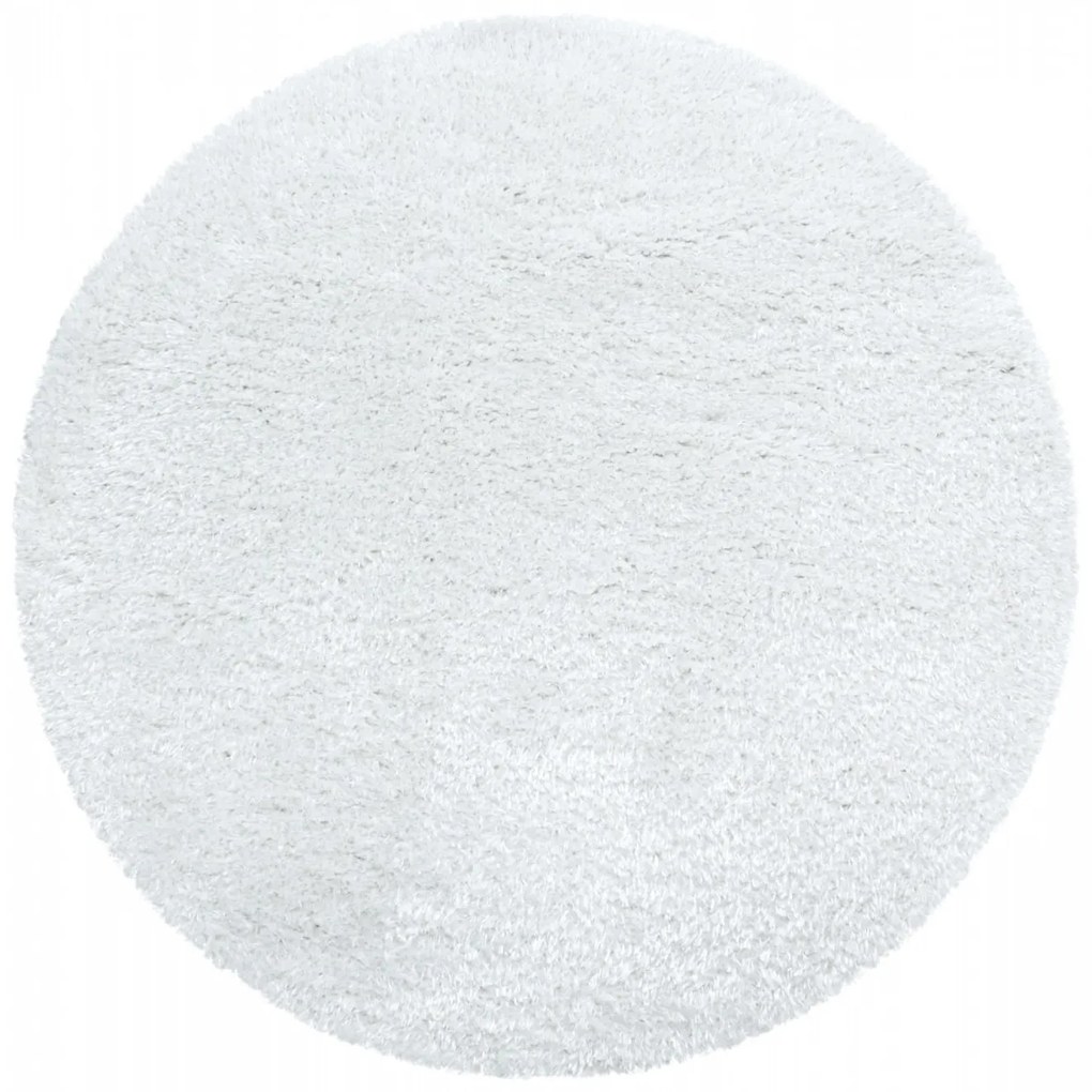 Dywan shaggy poliestrowy Brilliant Biały koło 80 cm x 80 cm