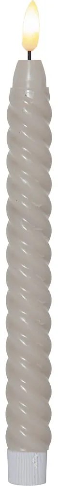 Zestaw 2 beżowych woskowych świec LED Star Trading Flamme Swirl Antique, wys. 25 cm