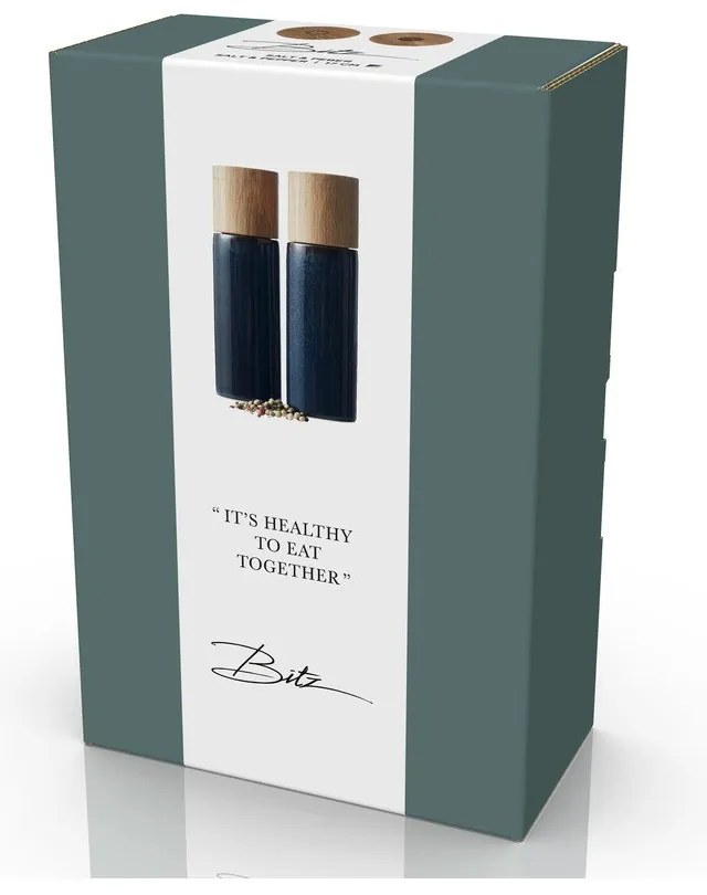 Ciemnoniebieski zestaw ceramicznych młynków do pieprzu i soli 2 szt. Gastro Blue – Bitz