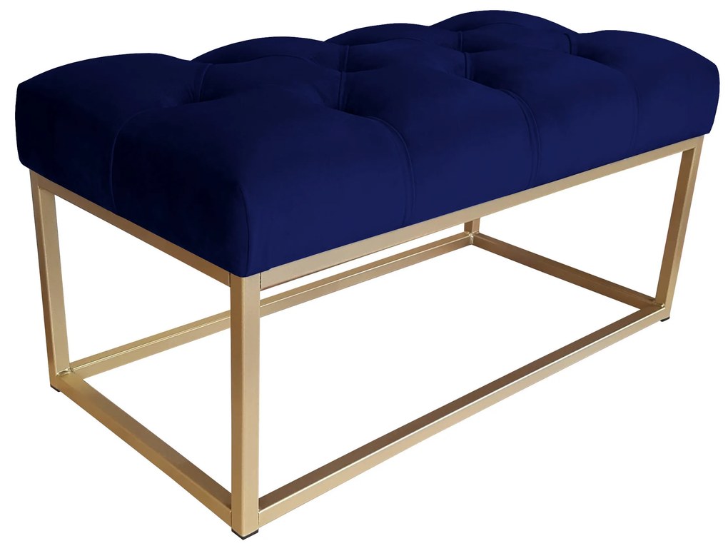 Ławka CHESTERFIELD LOFT podstawa złota pufa podnóżek MG16