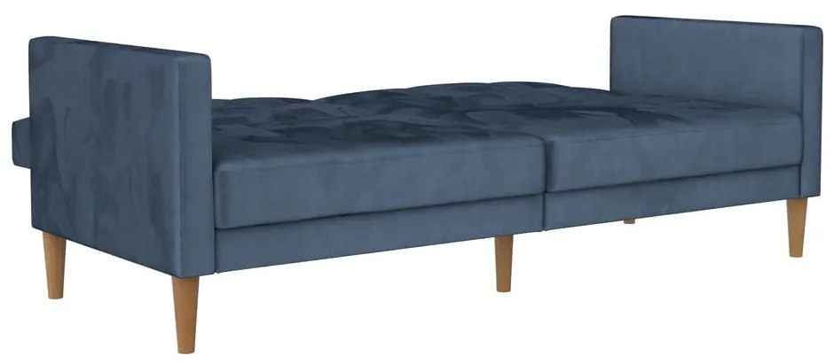 Niebieska aksamitna rozkładana sofa 207 cm Lilly – Støraa