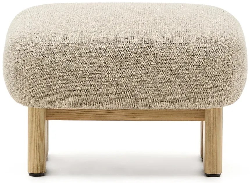 Beżowy podnóżek z tkaniny szenilowej Nema – Kave Home