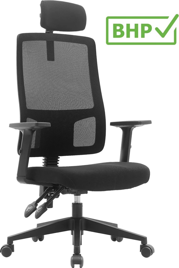 Fotel biurowy z atestem trudnopalności Popstar Mesh HR FR, zgodny z normą BHP