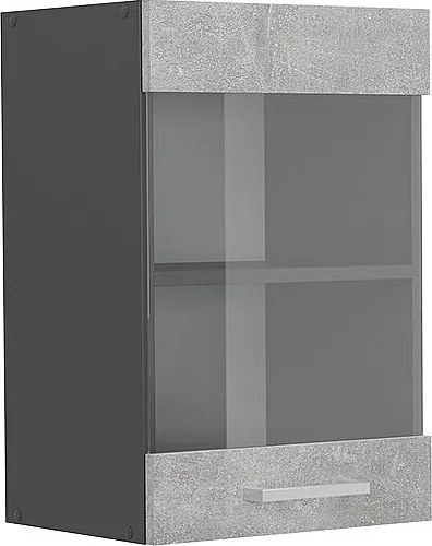 Szklana szafka kuchenna beton 40x31x60 r-line
