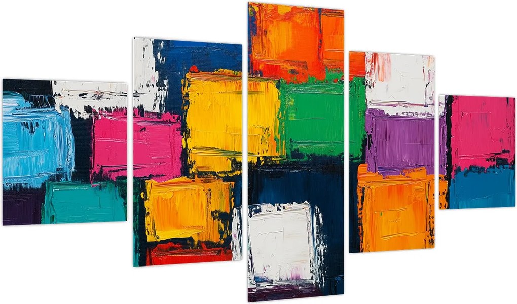 Obraz - Obraz z kolorowymi kwadratami (125x70 cm)