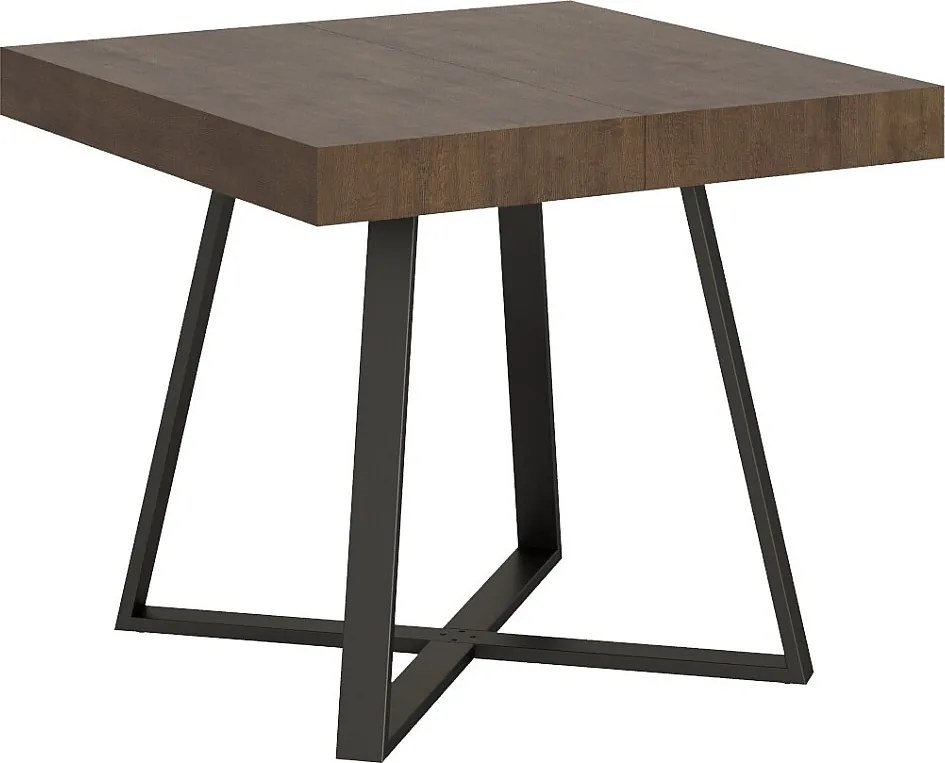 Stół rozkładany 90/194x90 cm Abbraccio orzech nogi antracytowe