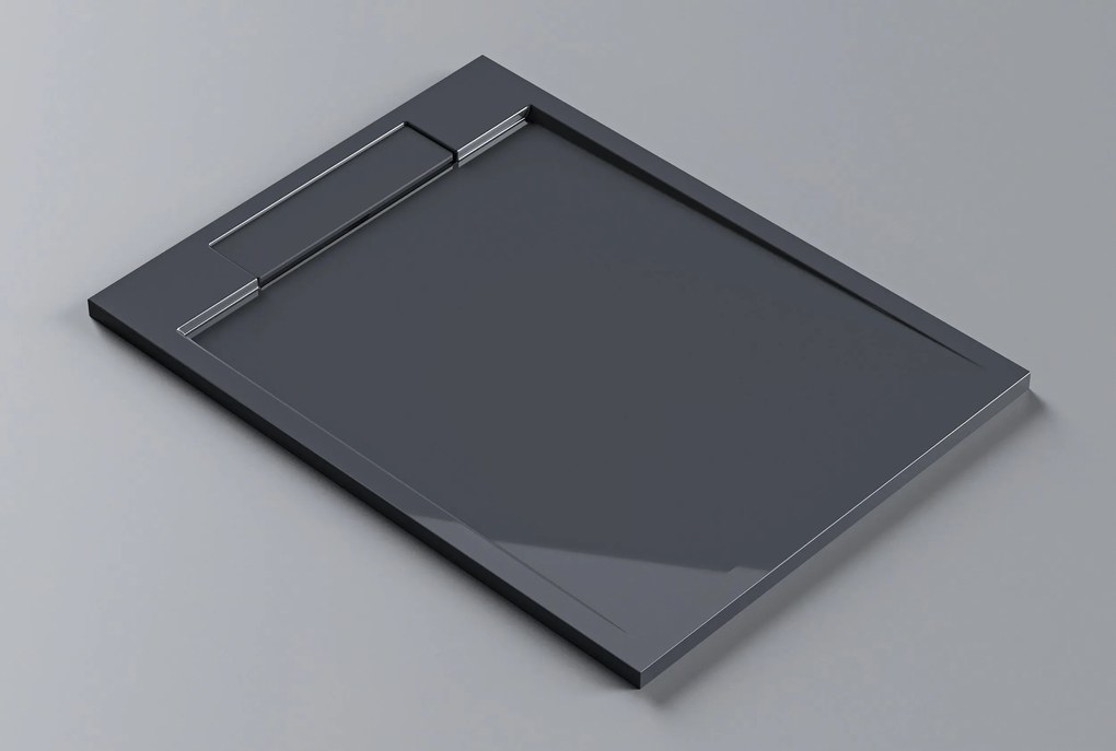 Brodzik prostokątny z odlewu mineralnego M2290CG / PB3085GG - szary połysk - 120x90x3,5 cmGrau glänzend - 120 x 90 x 3,5 cm