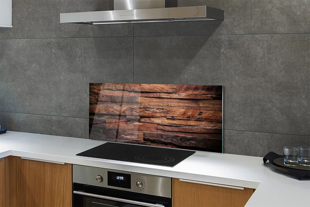 Panel szklany do Kuchni Słoje i Struktura Drewna