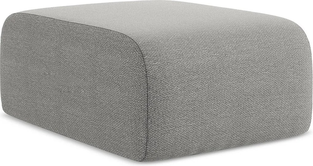 Pufa - z tkaniny bouclé - jasny szary - LANI